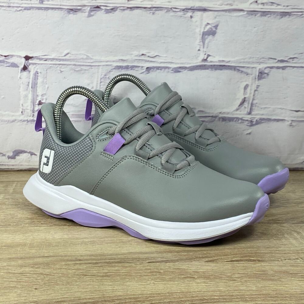 FootJoy ProLite Gray Purple Spikeless Golf Shoes 98204 Women's Size 6